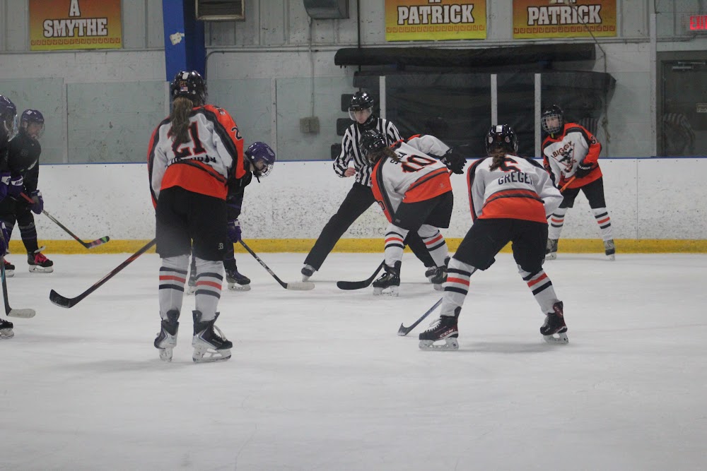 Julia C. (#21) and Violet G. line up for another draw.